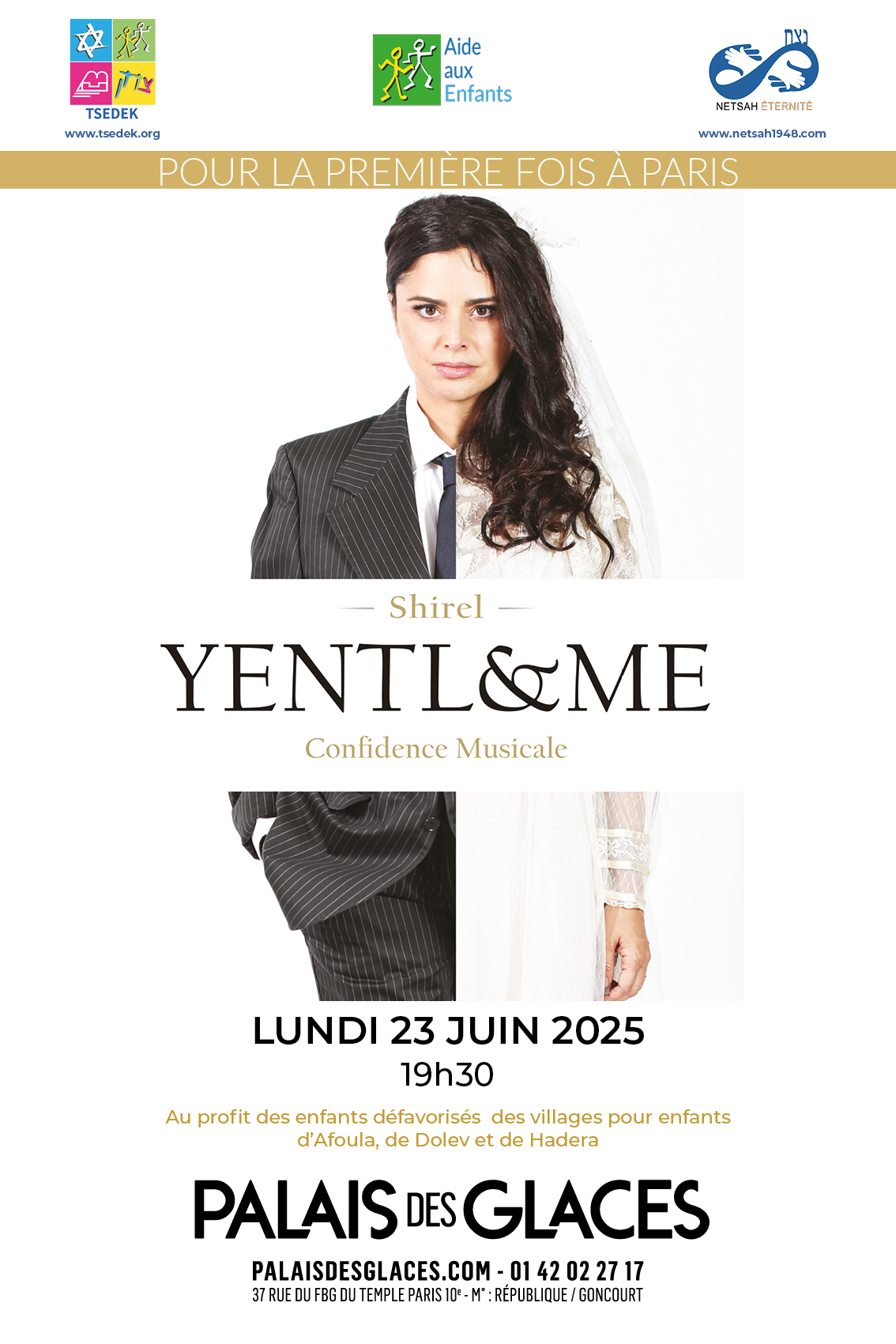 Shirel 23 juin site Spectacle Shirel Yentl&Me 23 juin 2025 Palais des Glaces